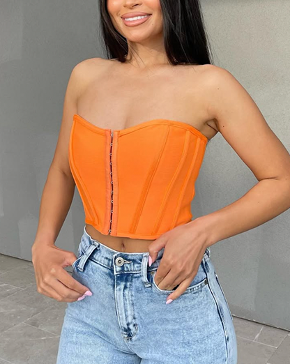 Orange Bustier Corset Top