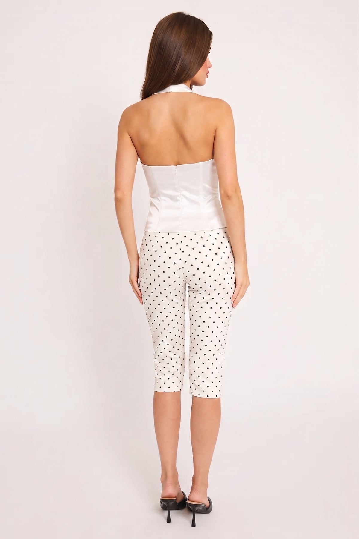 White Halter Corset Top