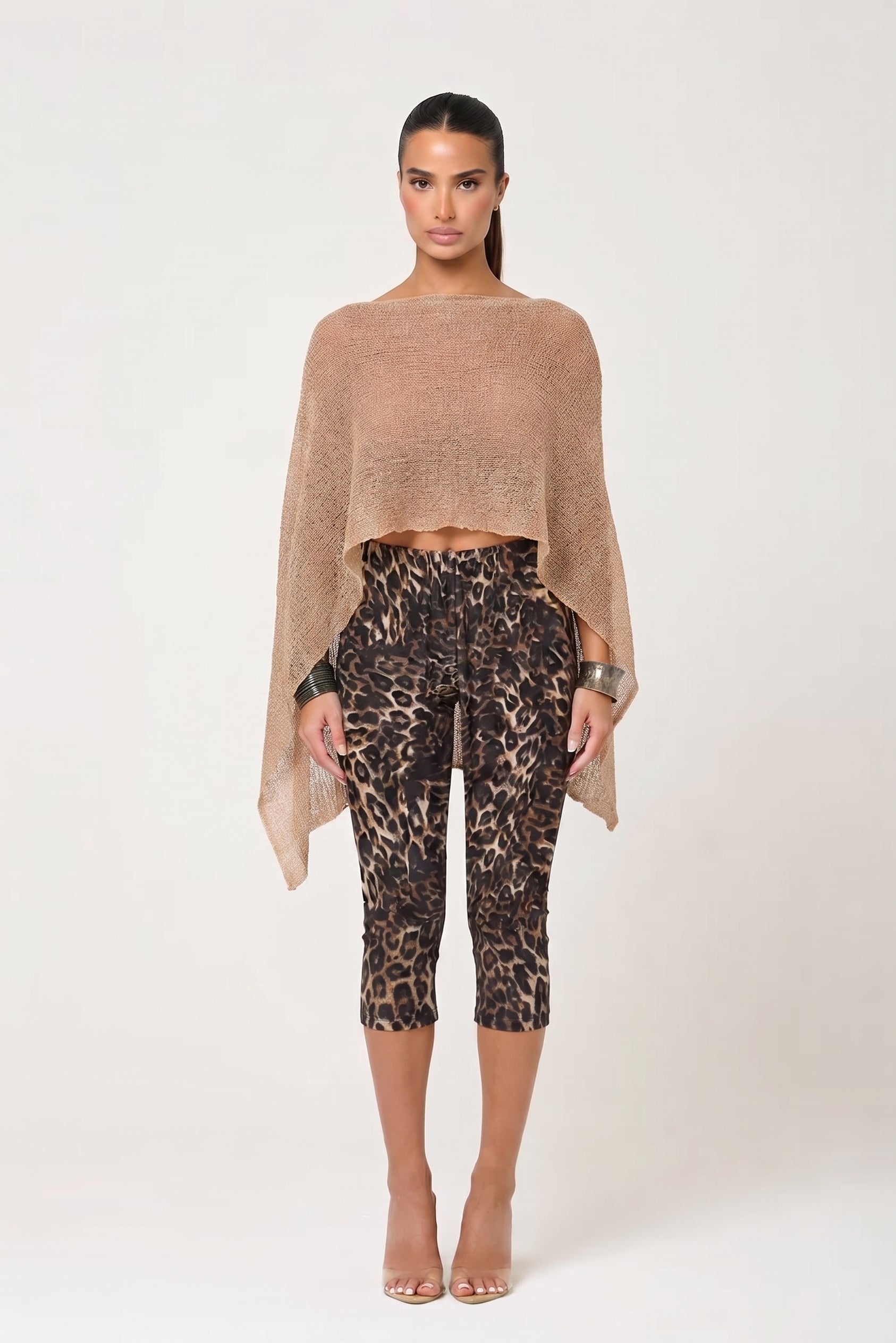 Brown Leopard Capri Pants