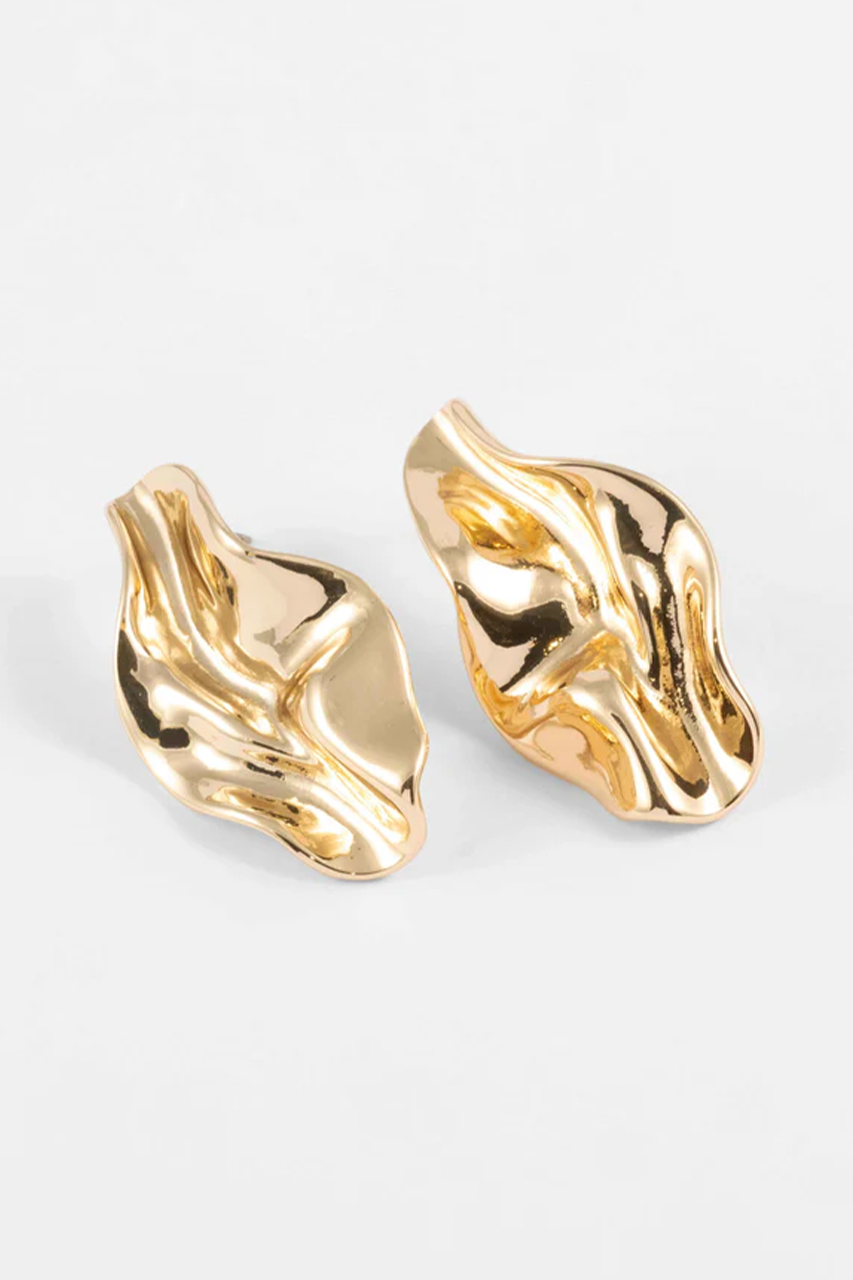 14K Gold Plated Crumble Earrings