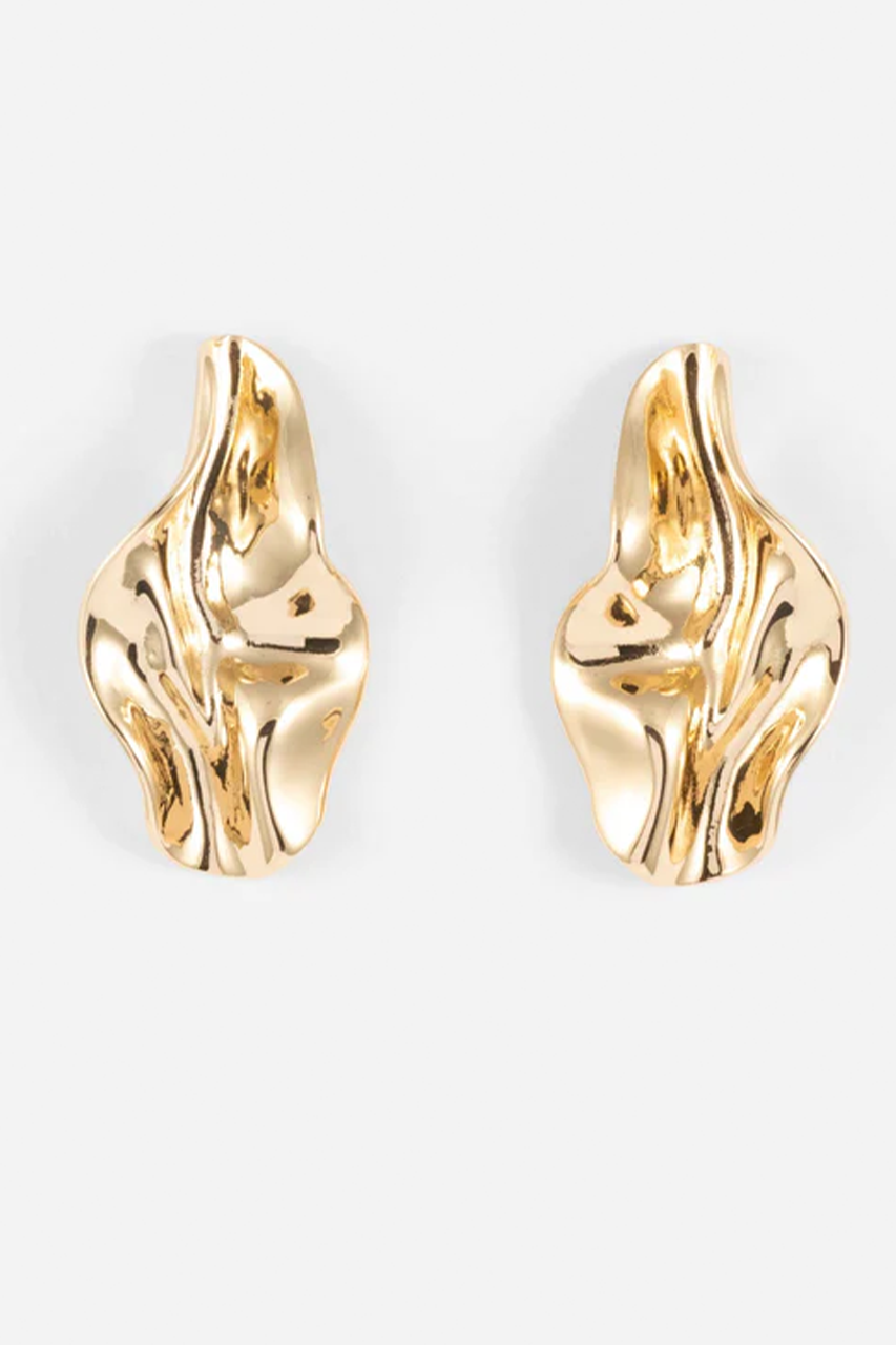 14K Gold Plated Crumble Earrings