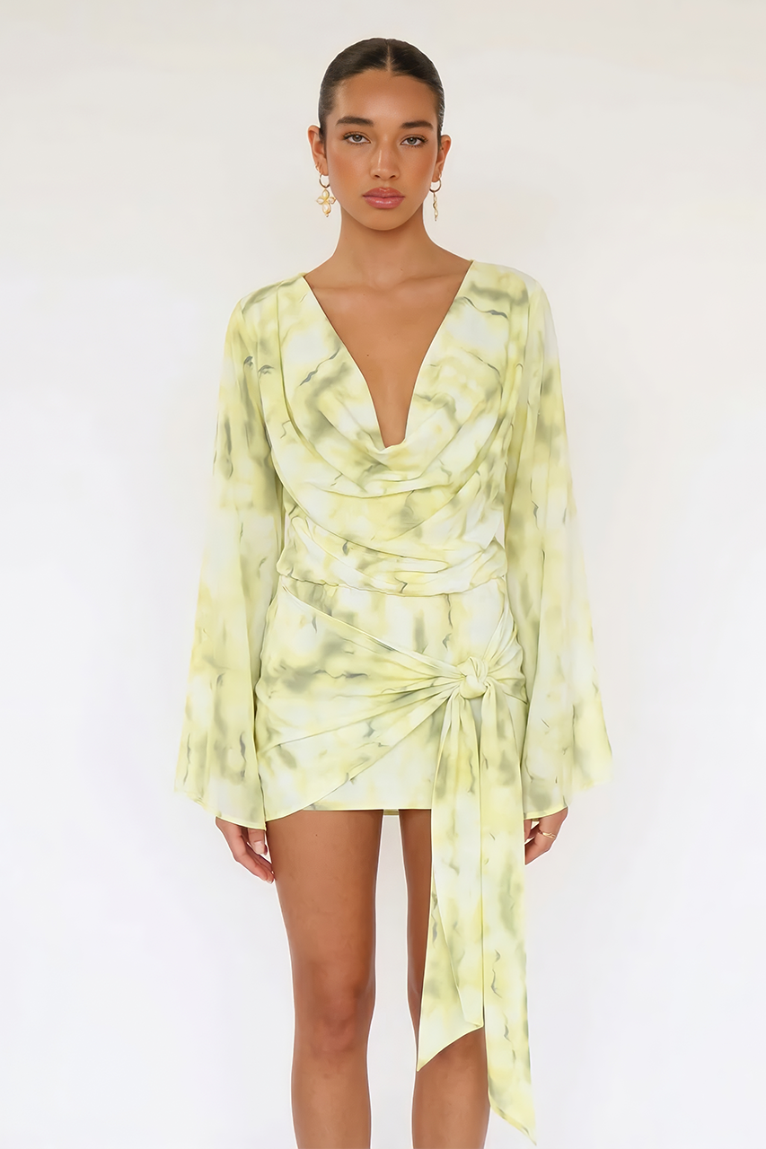 Green Tie Dye Mini Dress