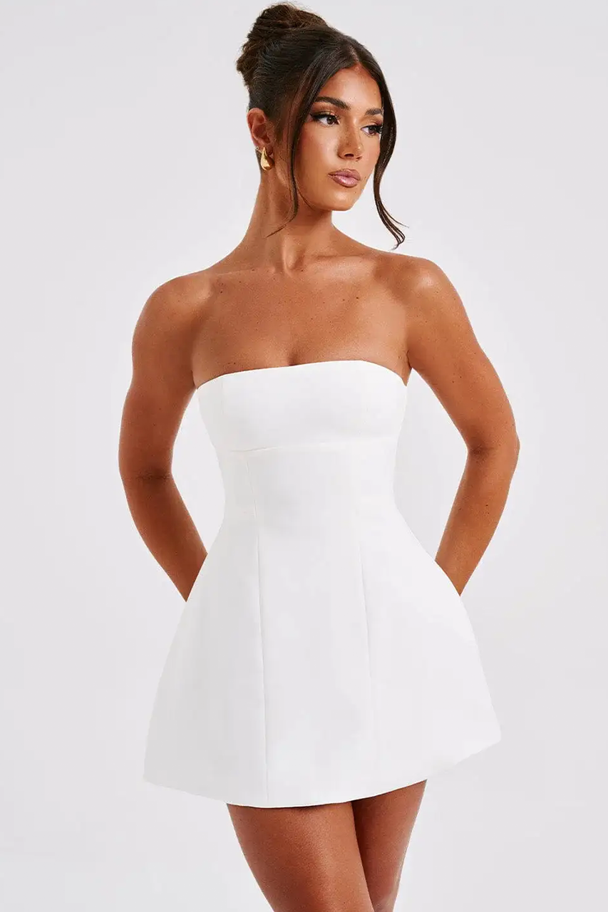 White Skater Mini Dress