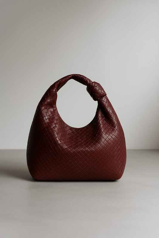 Burgundy Knotted Hand Bag