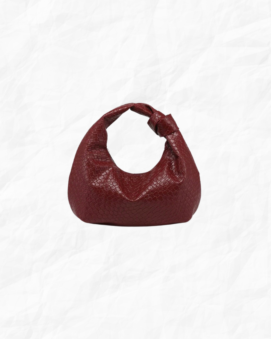 Burgundy Knotted Hand Bag