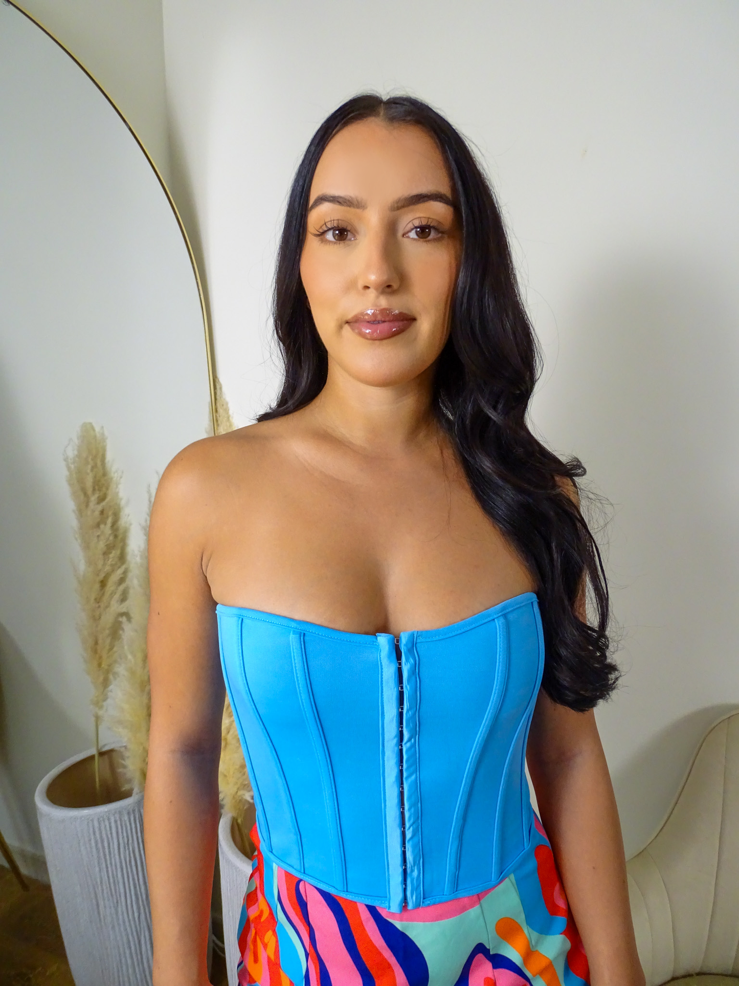 Blue Bustier Corset Top