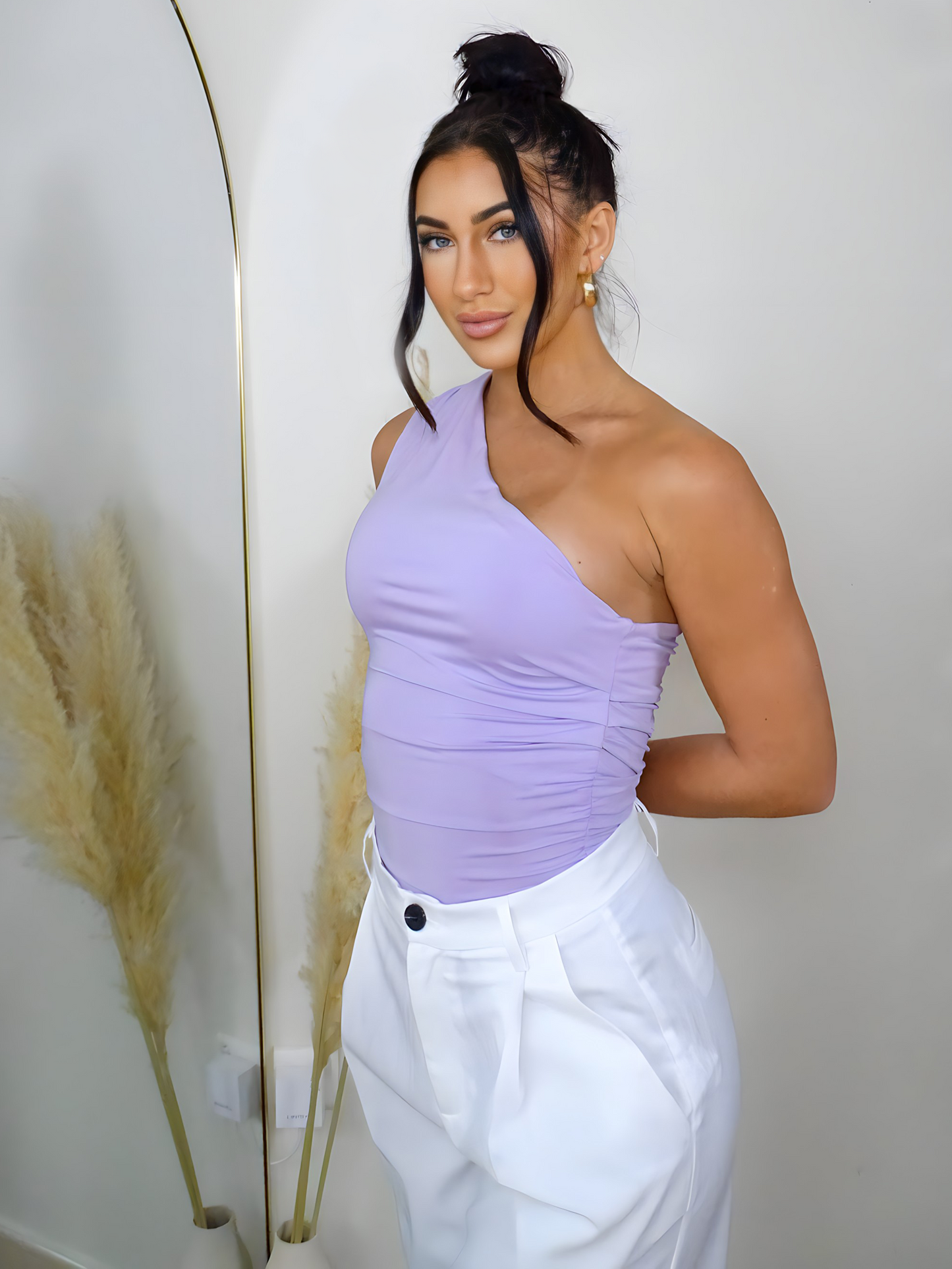 Violet Purple One Shoulder Bodysuit