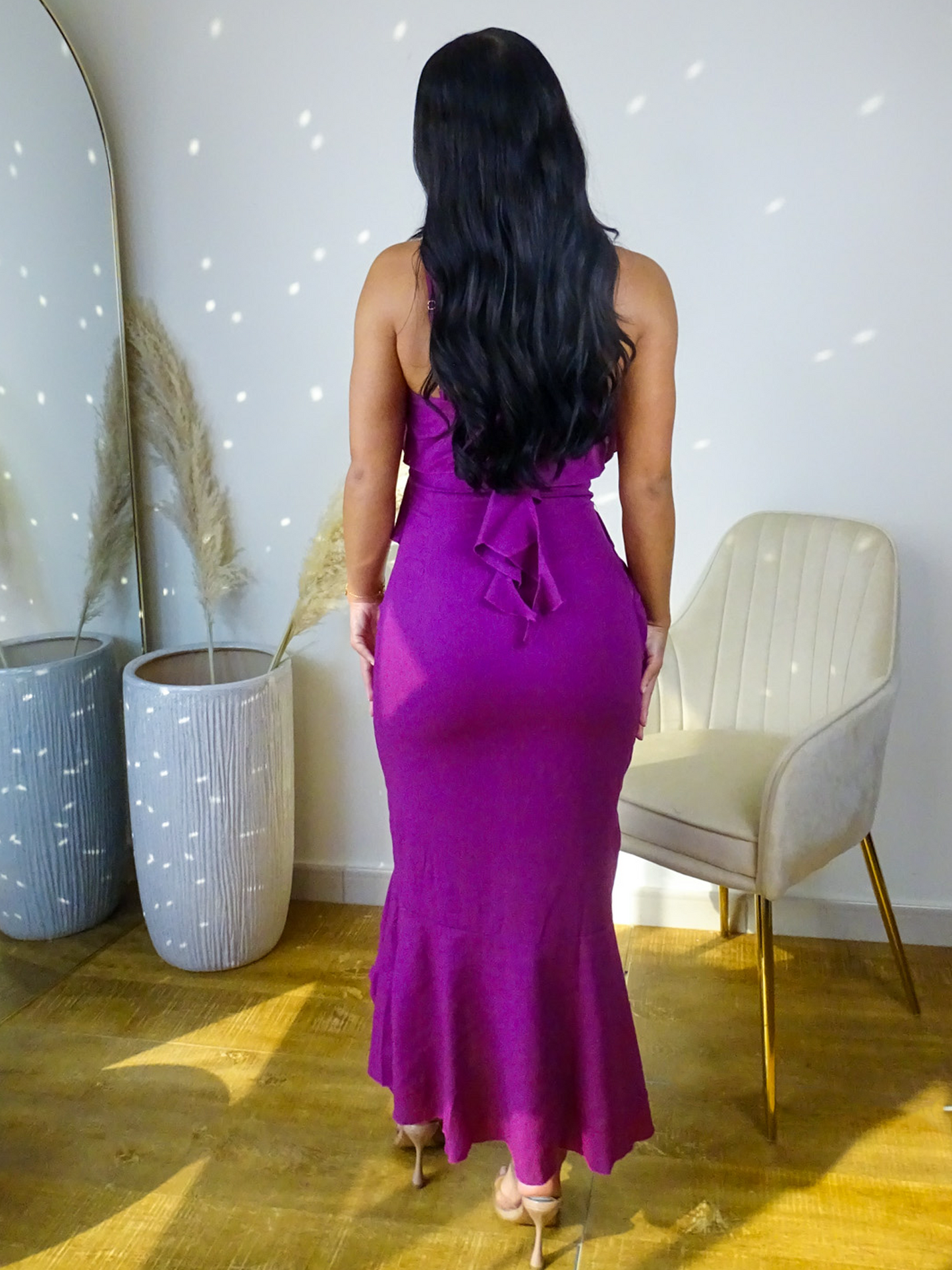 Plum Purple Ruffle Maxi Dress