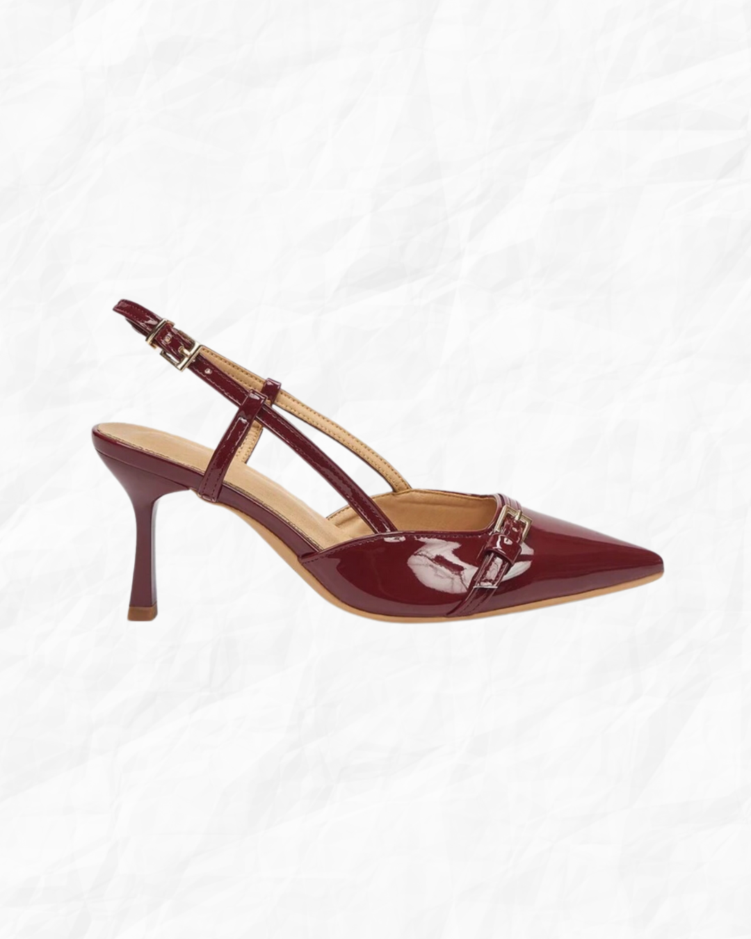 Burgundy Sling Back Court Heels