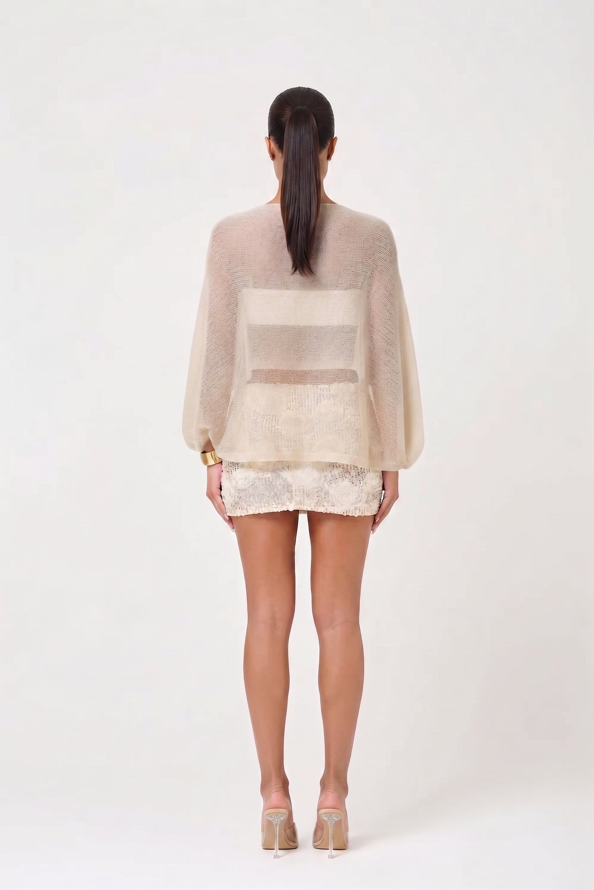Cream Cape Top