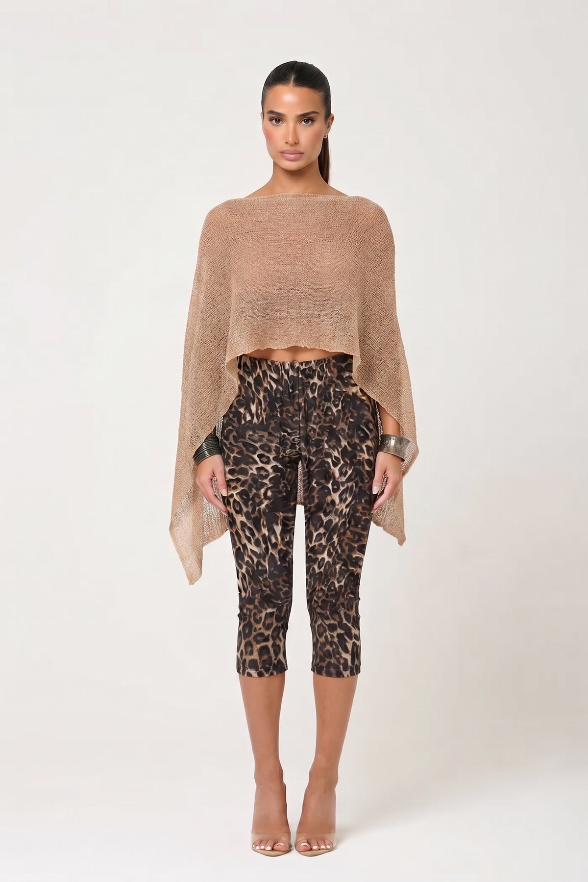 Brown Leopard Capri Pants