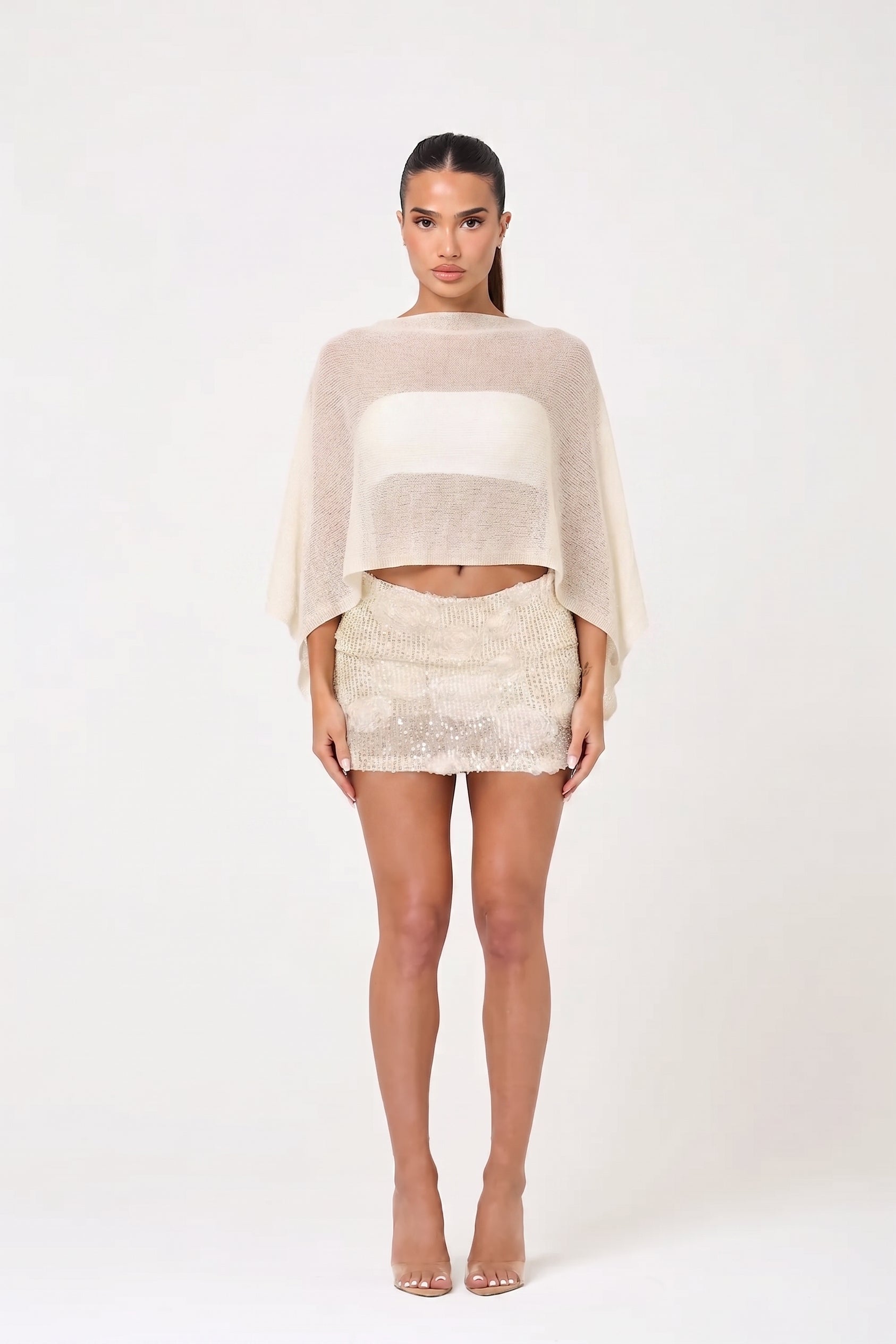 Cream Cape Top