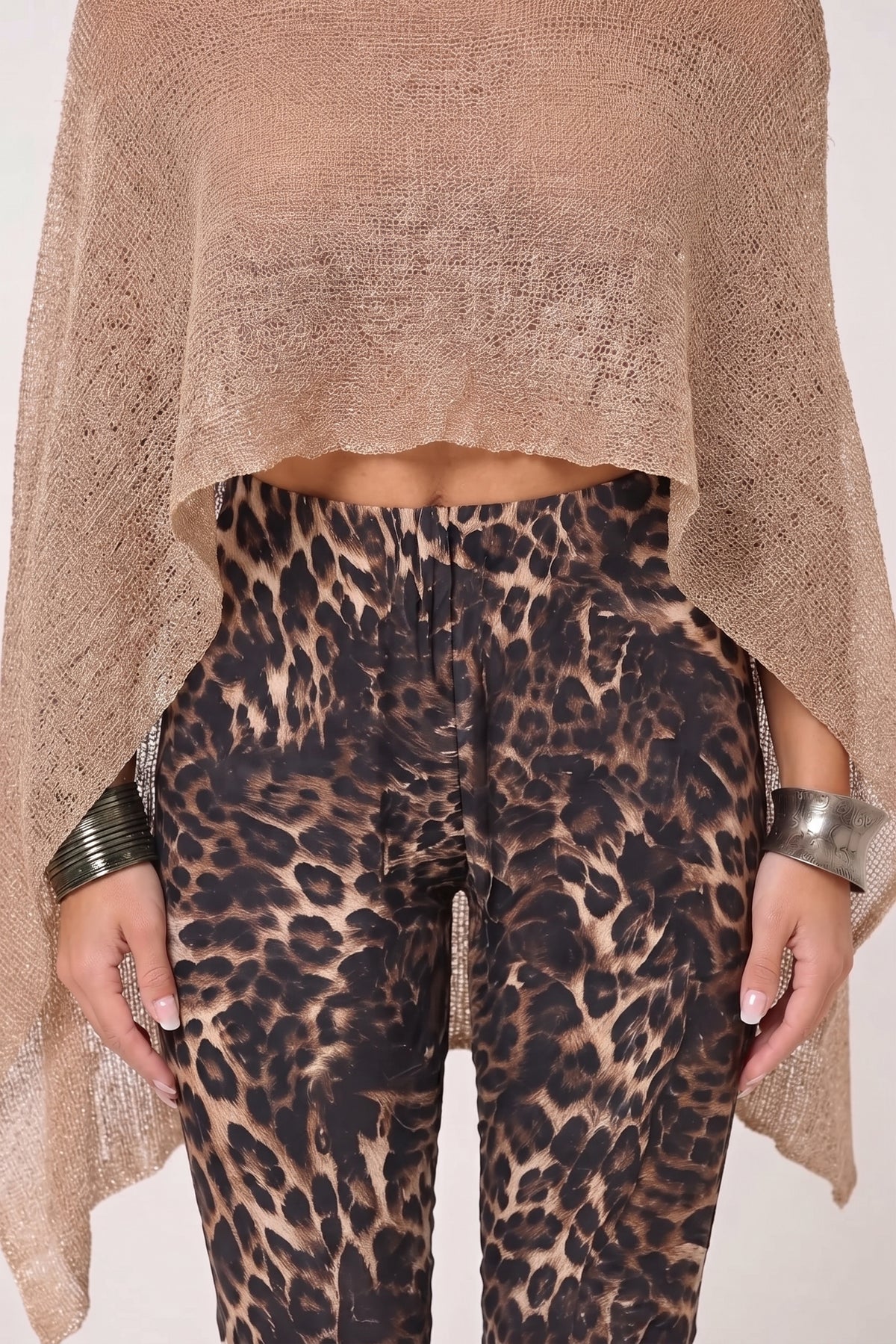 Camel Brown Cape Top