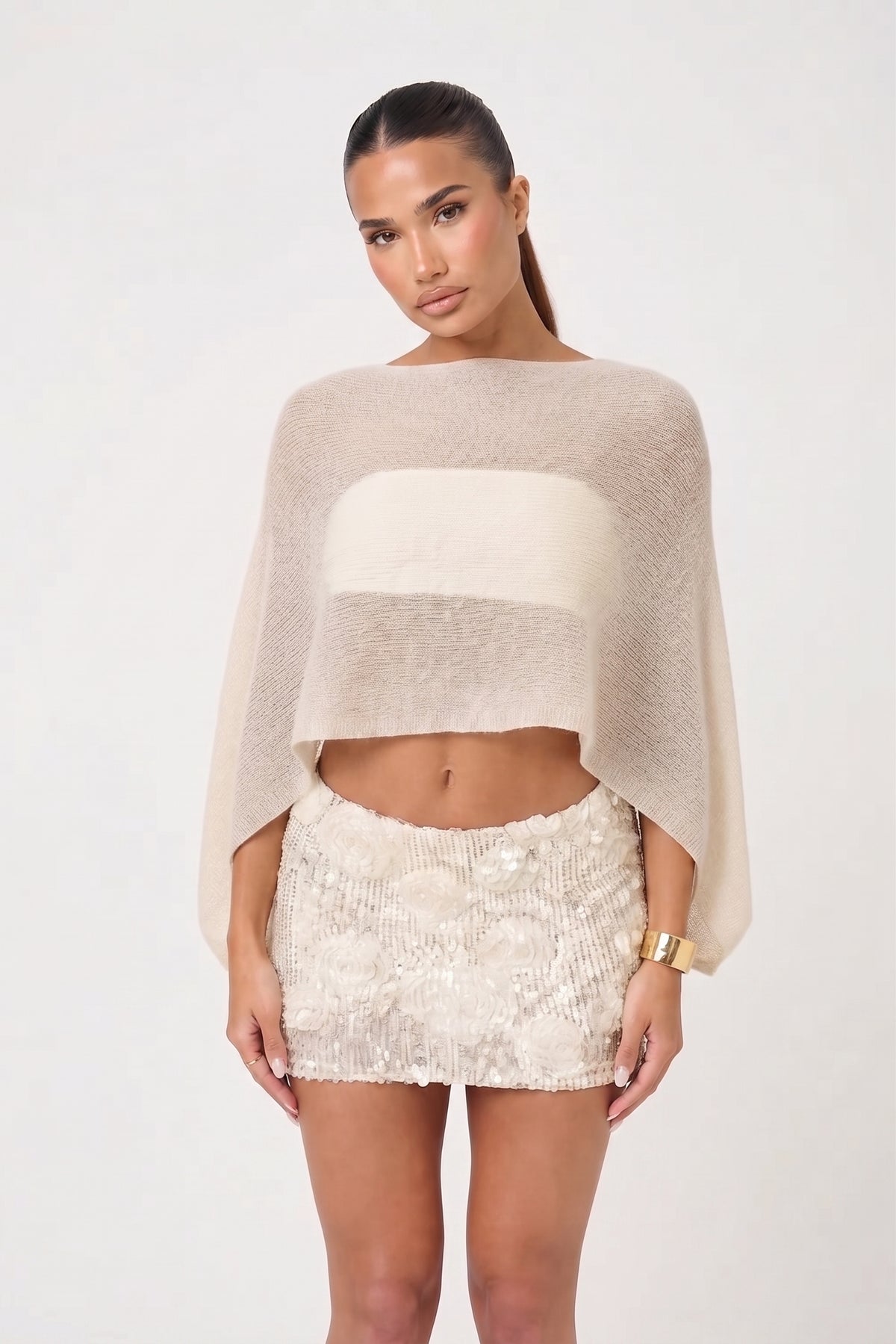 Cream Cape Top