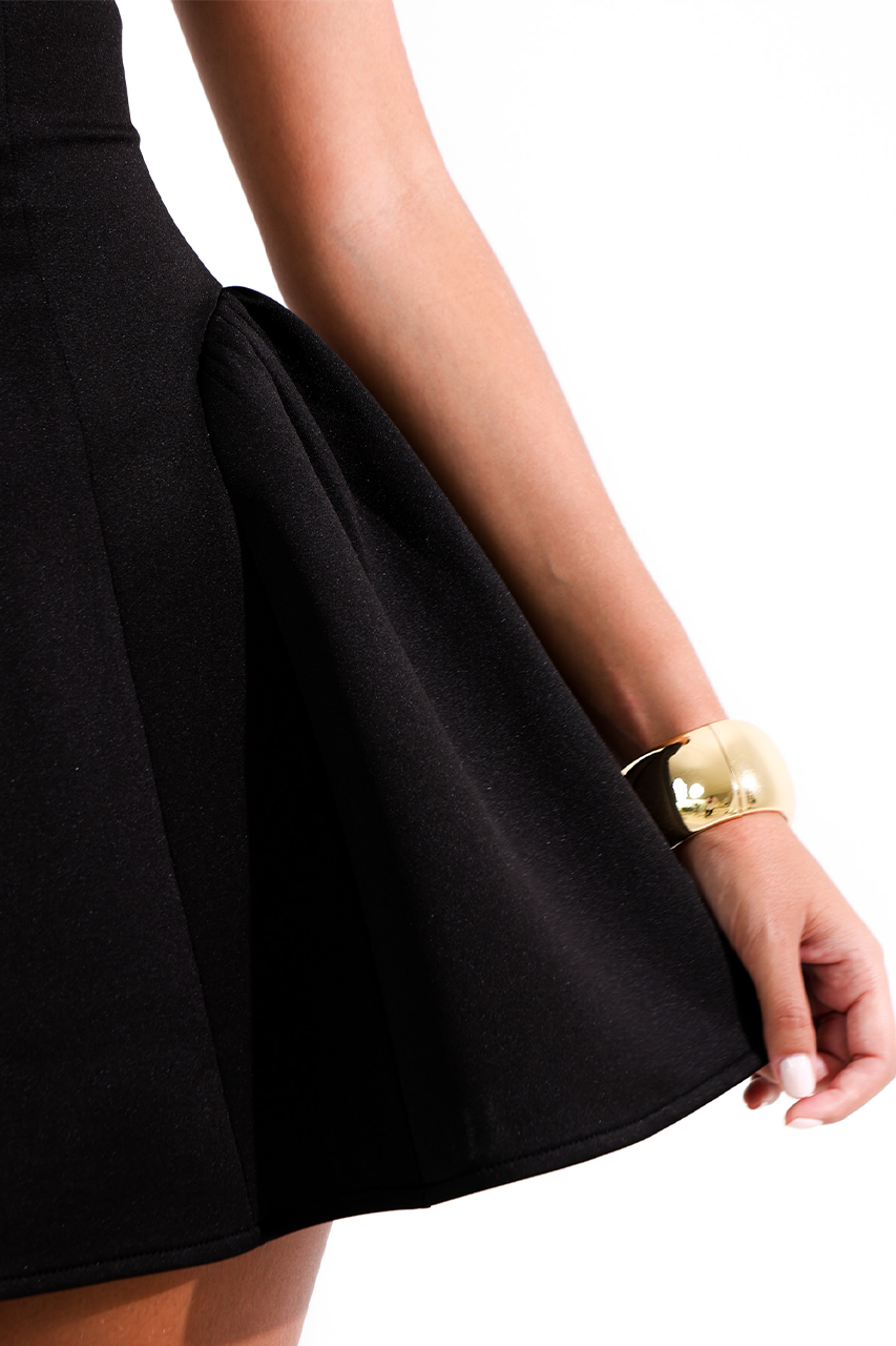 Black Puffball Mini Dress