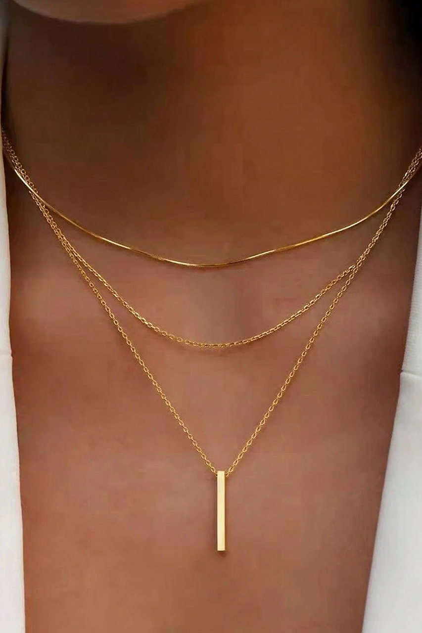 14K Gold Plated Layered Necklace