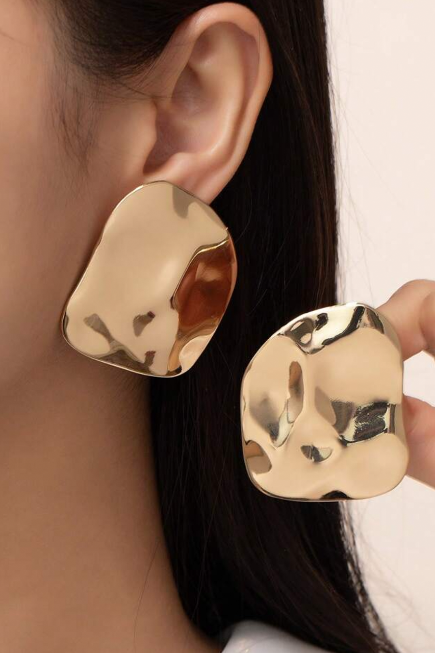 14K Gold Plated Oversized Plate Earring