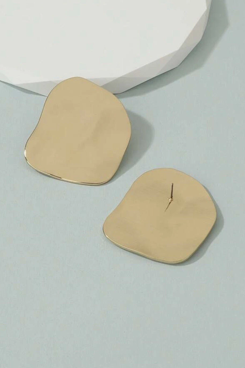 14K Gold Plated Oversized Plate Earring