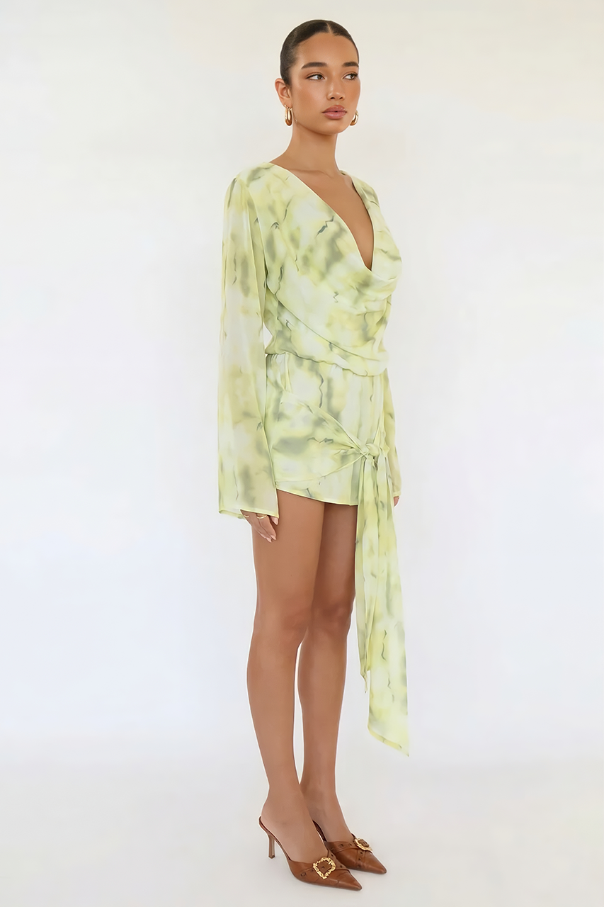 Green Tie Dye Mini Dress