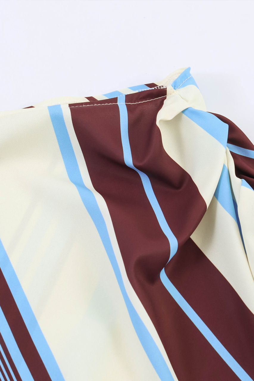 Abstract Striped Long Sleeve Mini Dress