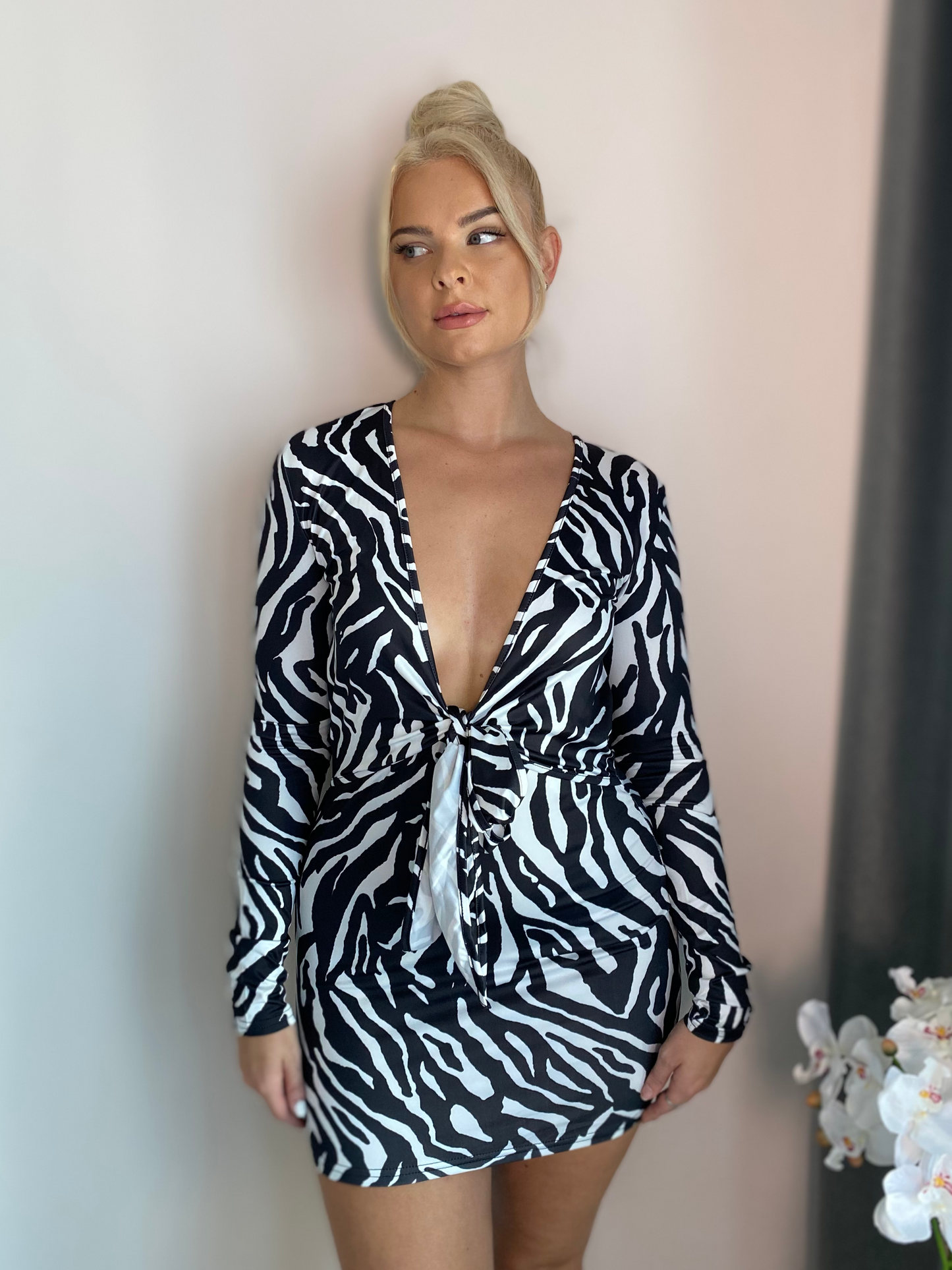 Zebra Print Mini Dress