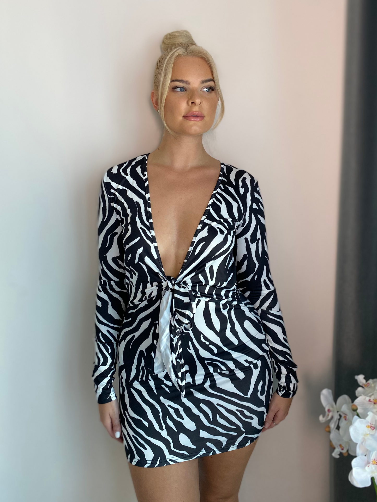 Zebra Print Mini Dress