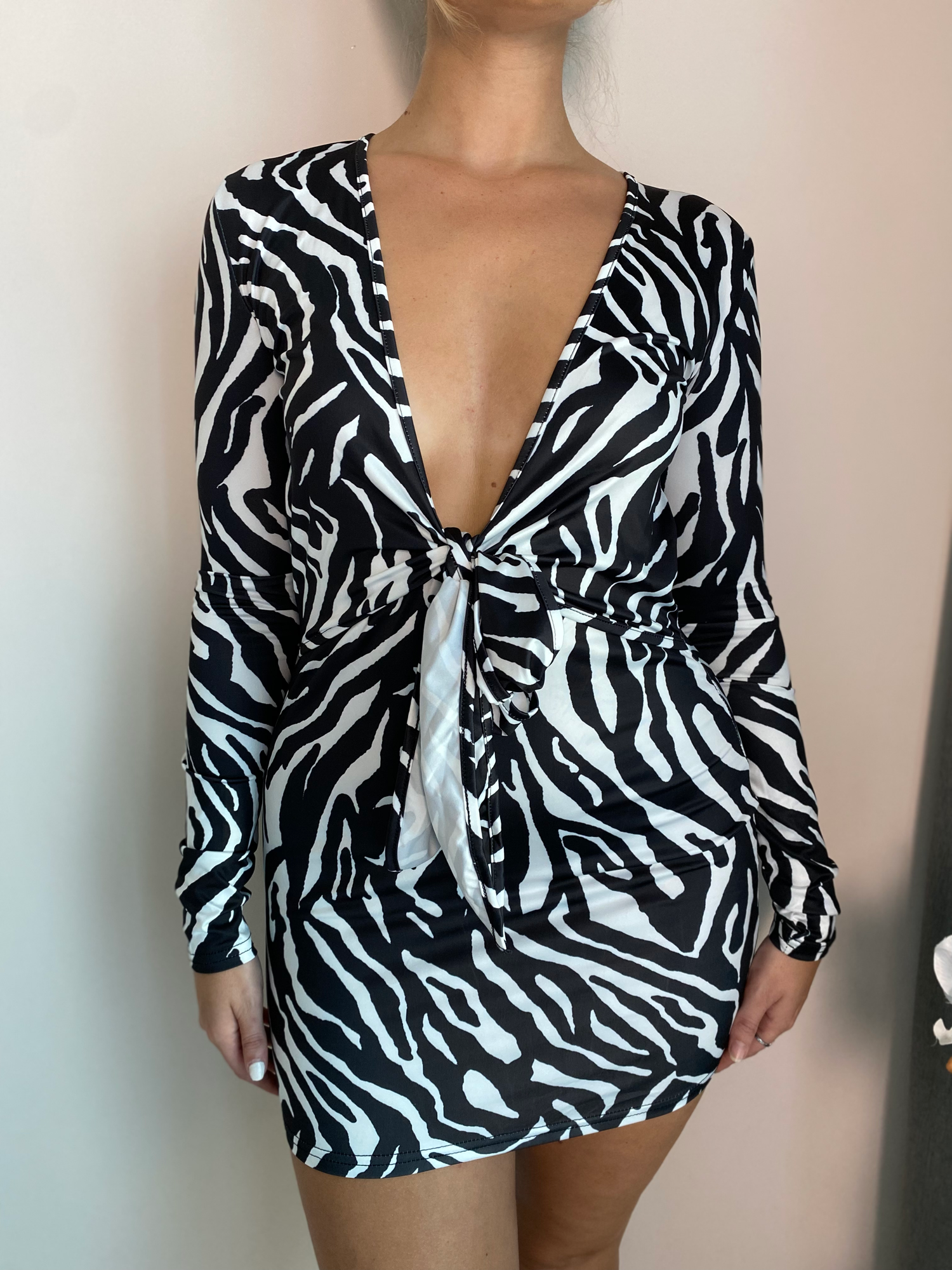 Zebra Print Mini Dress