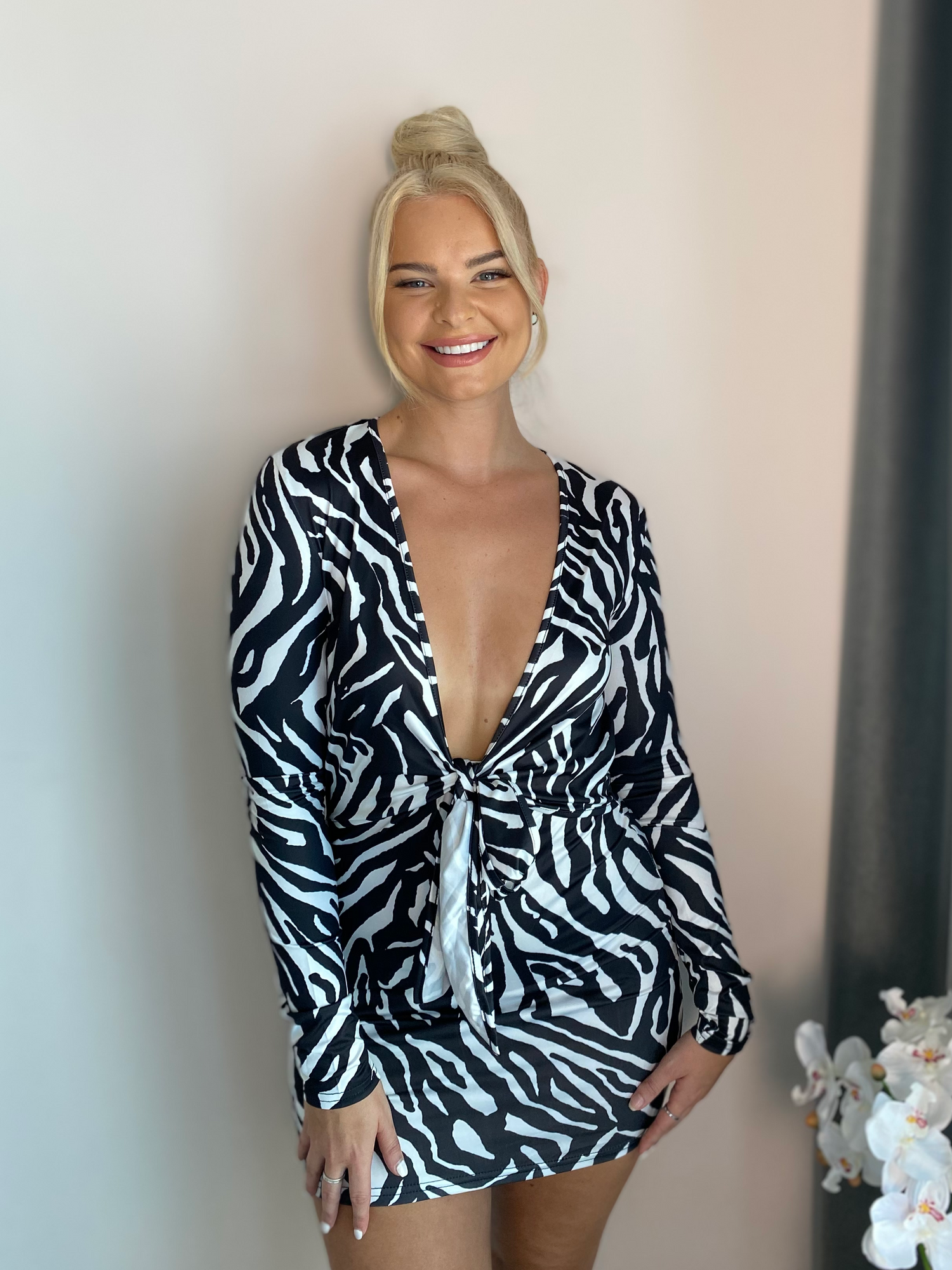 Zebra Print Mini Dress