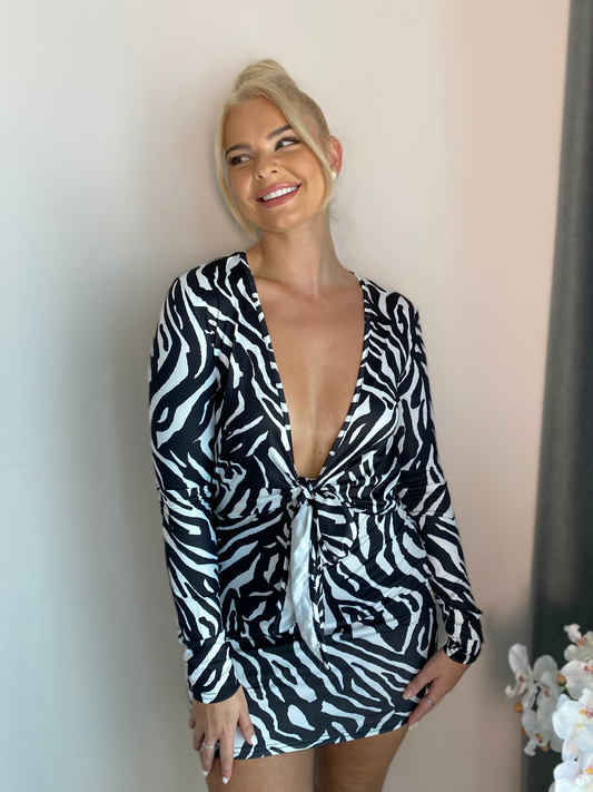 Zebra Print Mini Dress